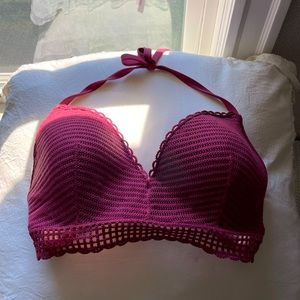 Magenta Knit Bikni Top